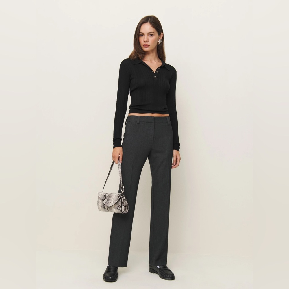 Reformation Kelly Low Rise Pant Grey - Size 8
